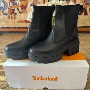 Timberland Women's Black Chunky Heeled Boots